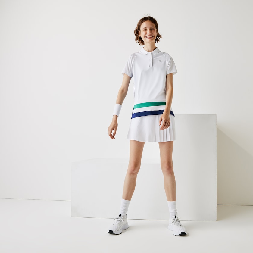 Camisa Polo Lacoste Feminino Branco Azuis Verdes Pretas SPORT Breathable Stretch Tennis VH3-88468U3