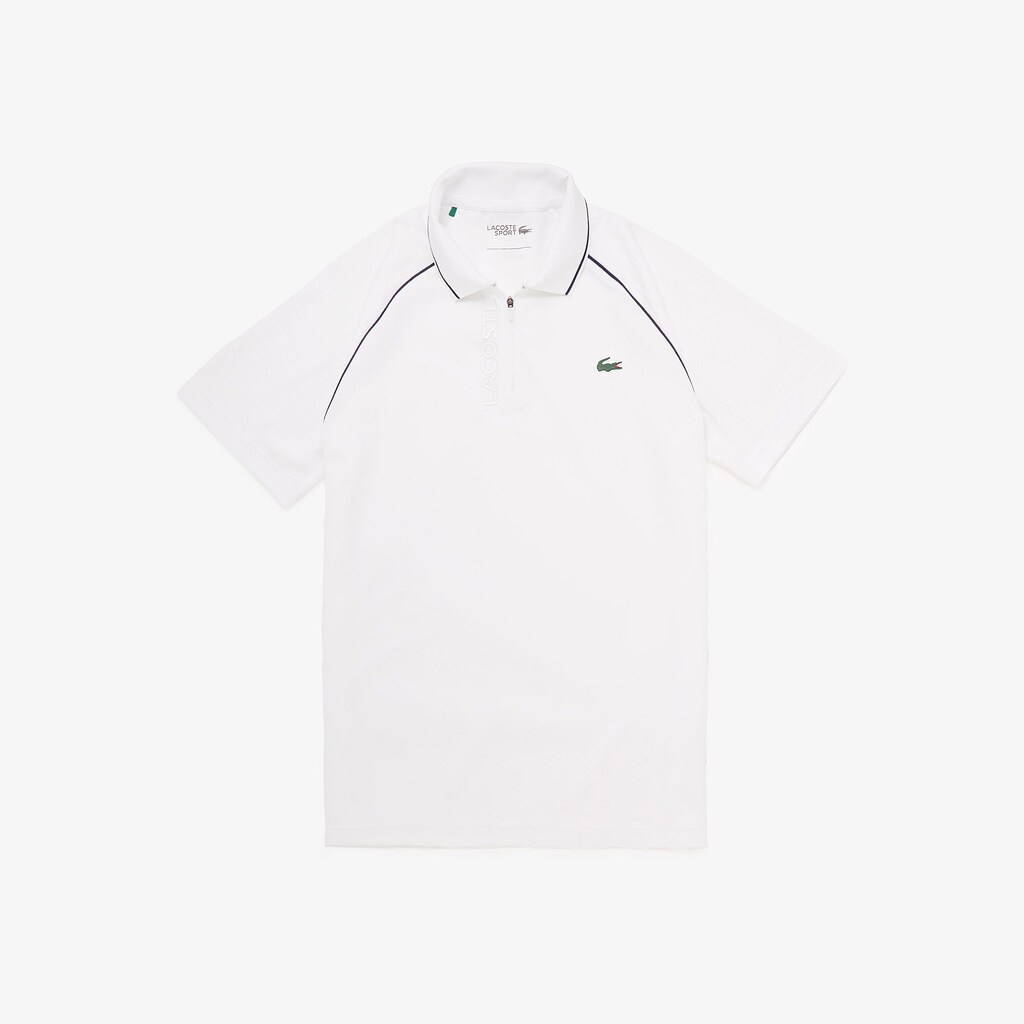 Camisa Polo Lacoste Masculino Branco Azul Marinho Azuis SPORT Breathable Zippered Golf TL0-84498T7