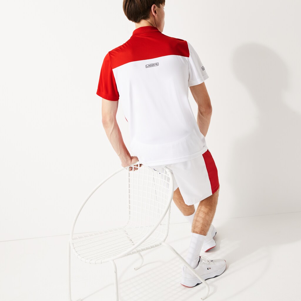 Camisa Polo Lacoste Masculino Caqui Verdes Azul Marinho Azuis SPORT Colorblock Breathable Piqué Tennis UU8-77237V8