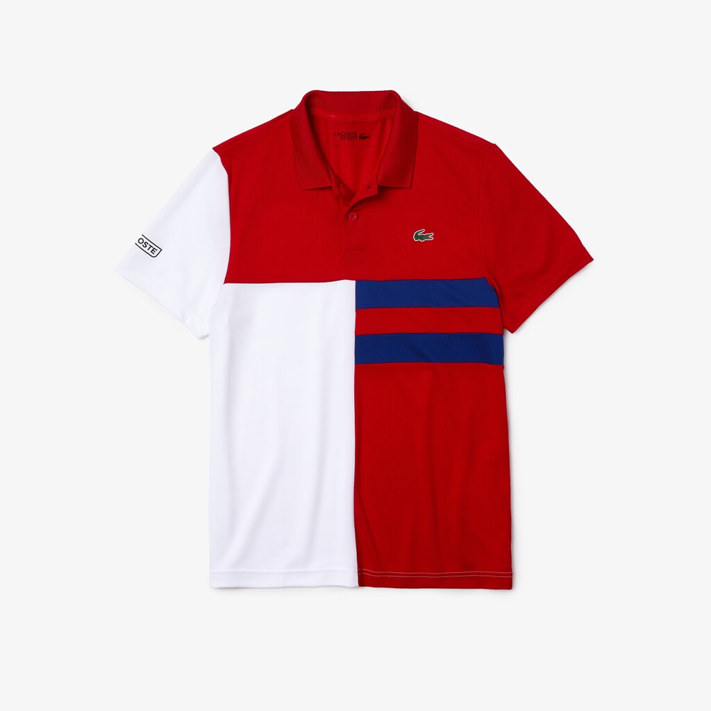 Camisa Polo Lacoste Masculino Caqui Verdes Azul Marinho Azuis SPORT Colorblock Breathable Piqué Tennis UU8-77237V8
