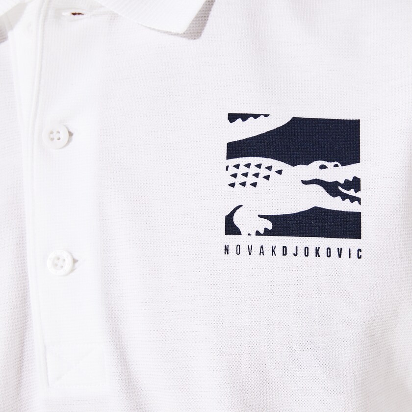 Camisa Polo Lacoste Masculino Branco Azul Marinho Azuis SPORT Novak Djokovic Lightweight Cotton BU8-44474E7