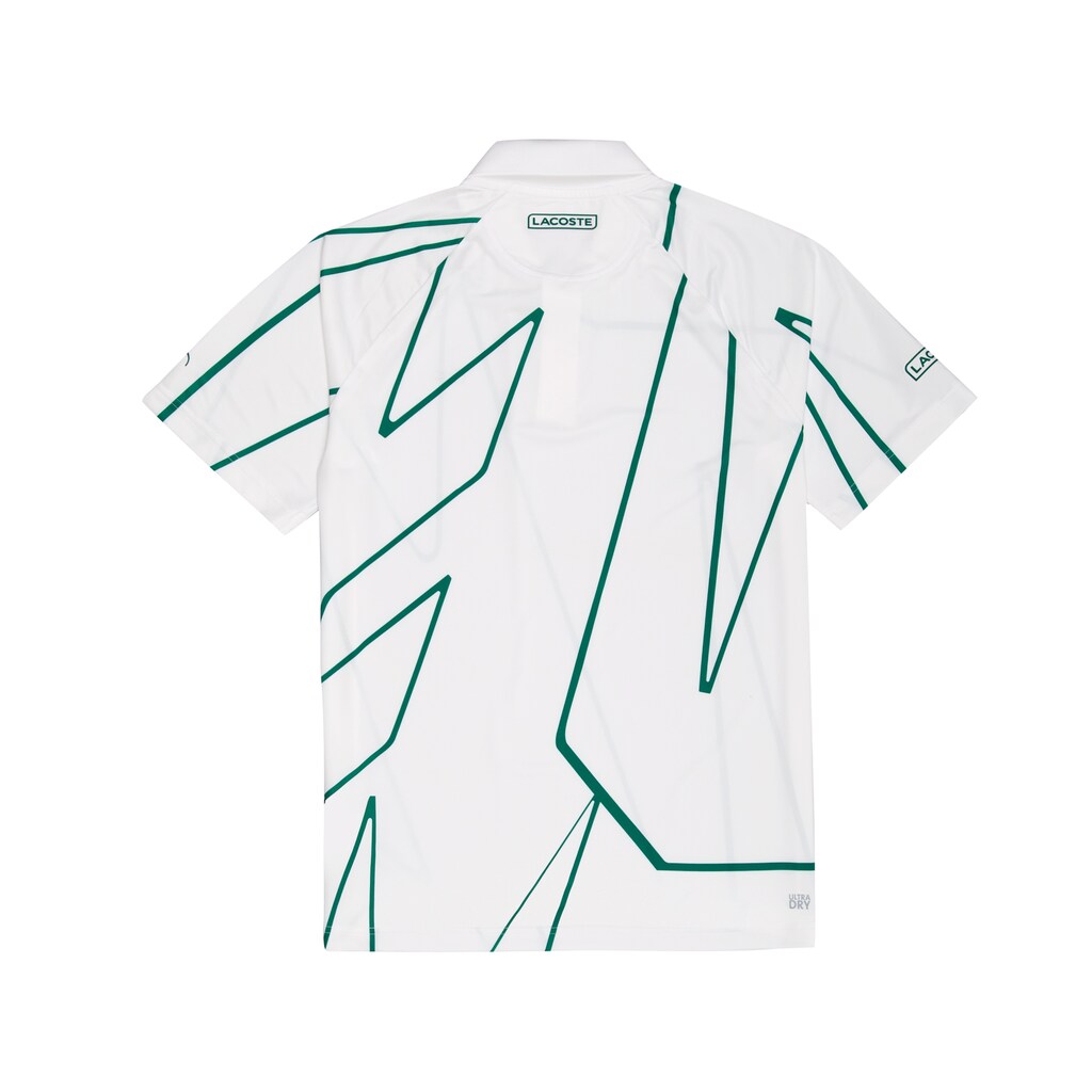 Camisa Polo Lacoste Masculino Branco Verdes SPORT Novak Djokovic Printed Breathable FG8-14591Z2