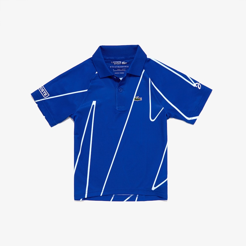 Camisa Polo Lacoste Criança Azuis Branco SPORT Novak Djokovic FO8-70317R4