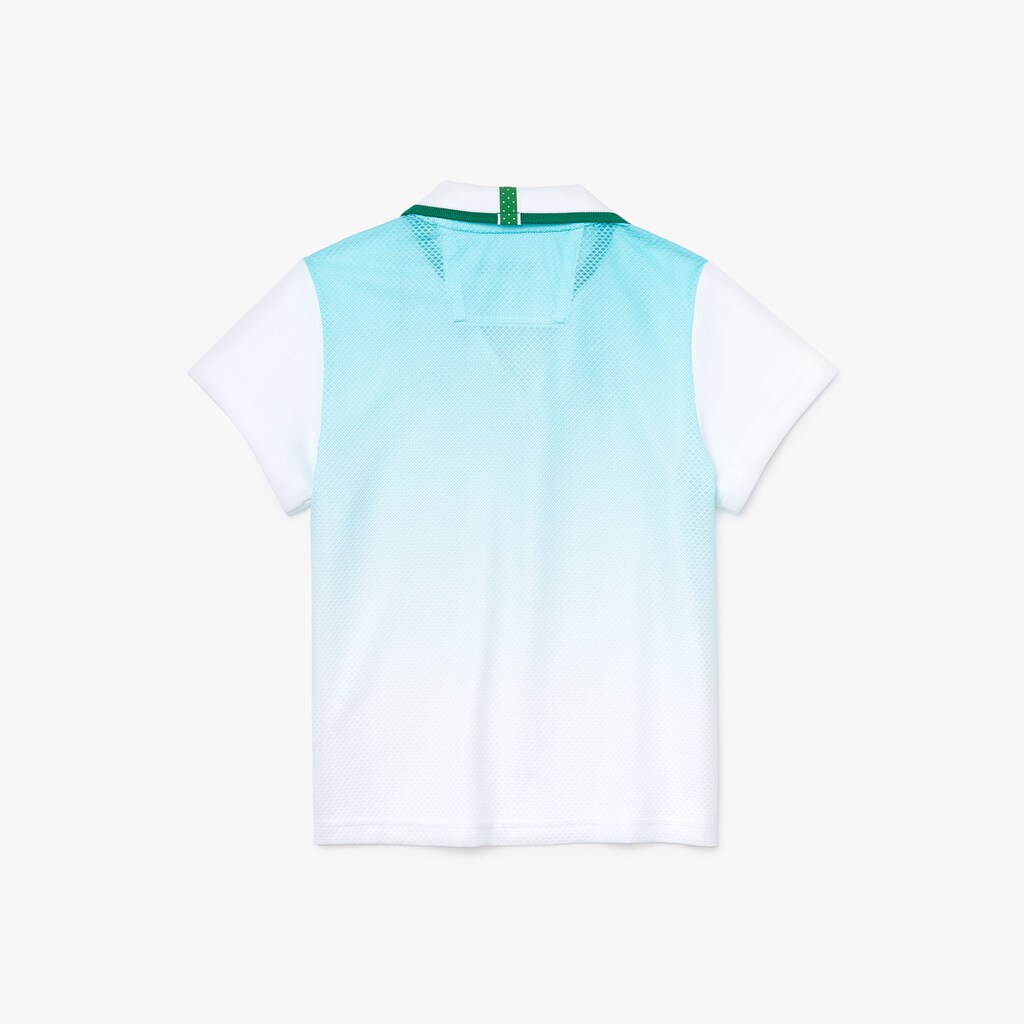 Camisa Polo Lacoste Criança Branco Turquesa Verdes SPORT Roland Garros V-Neck MN6-88108V9