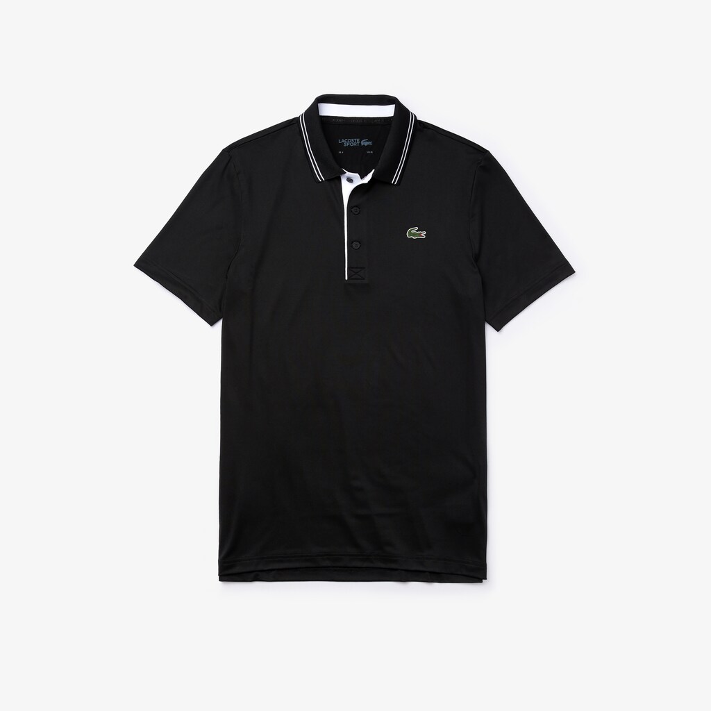 Camisa Polo Lacoste Masculino Pretas Branco SPORT Signature Breathable Golf KT0-97739Y2