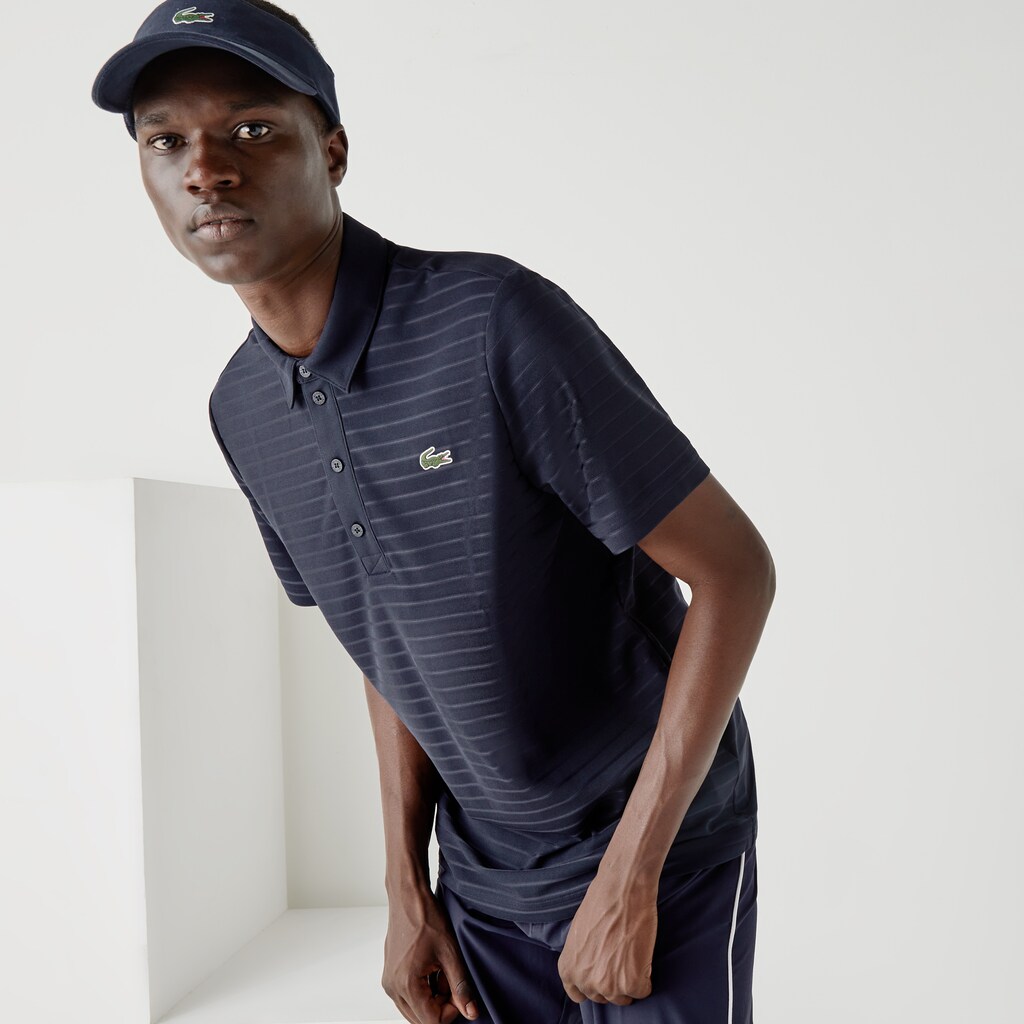 Camisa Polo Lacoste Masculino Azul Marinho Azuis SPORT Textured Breathable Golf RG9-19631D1