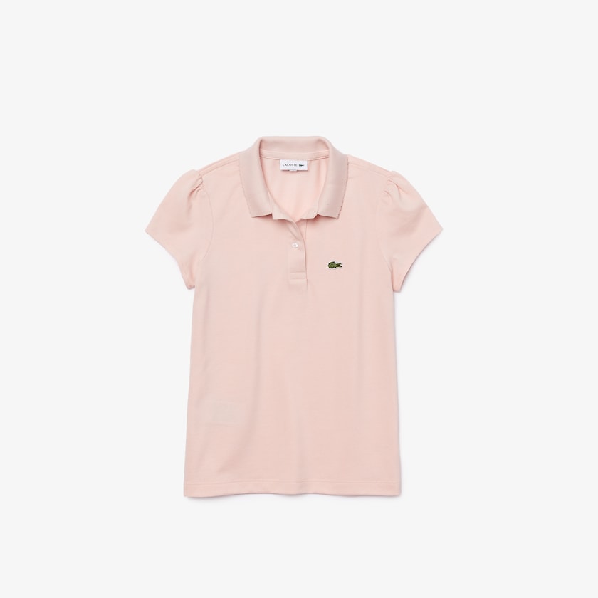 Camisa Polo Lacoste Criança Luz Rosa Scalloped Collar Mini Piqué DB8-77297Y6