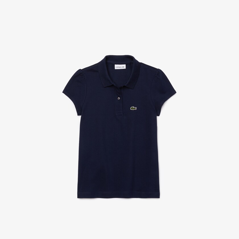Camisa Polo Lacoste Criança Azul Marinho Azuis Scalloped Collar Mini Piqué RP3-72717M5