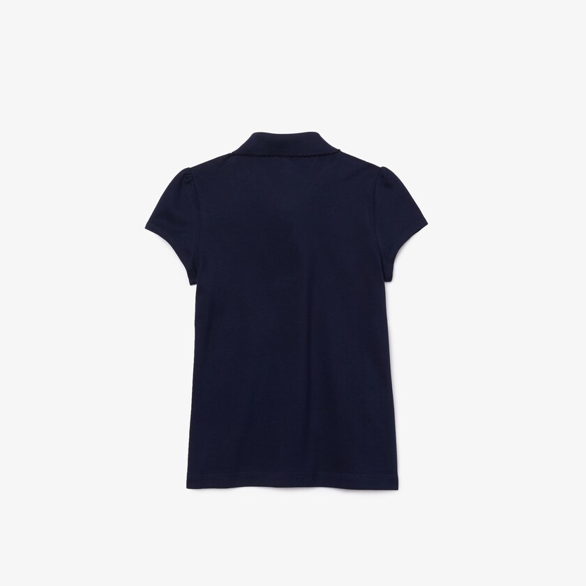 Camisa Polo Lacoste Criança Azul Marinho Azuis Scalloped Collar Mini Piqué RP3-72717M5