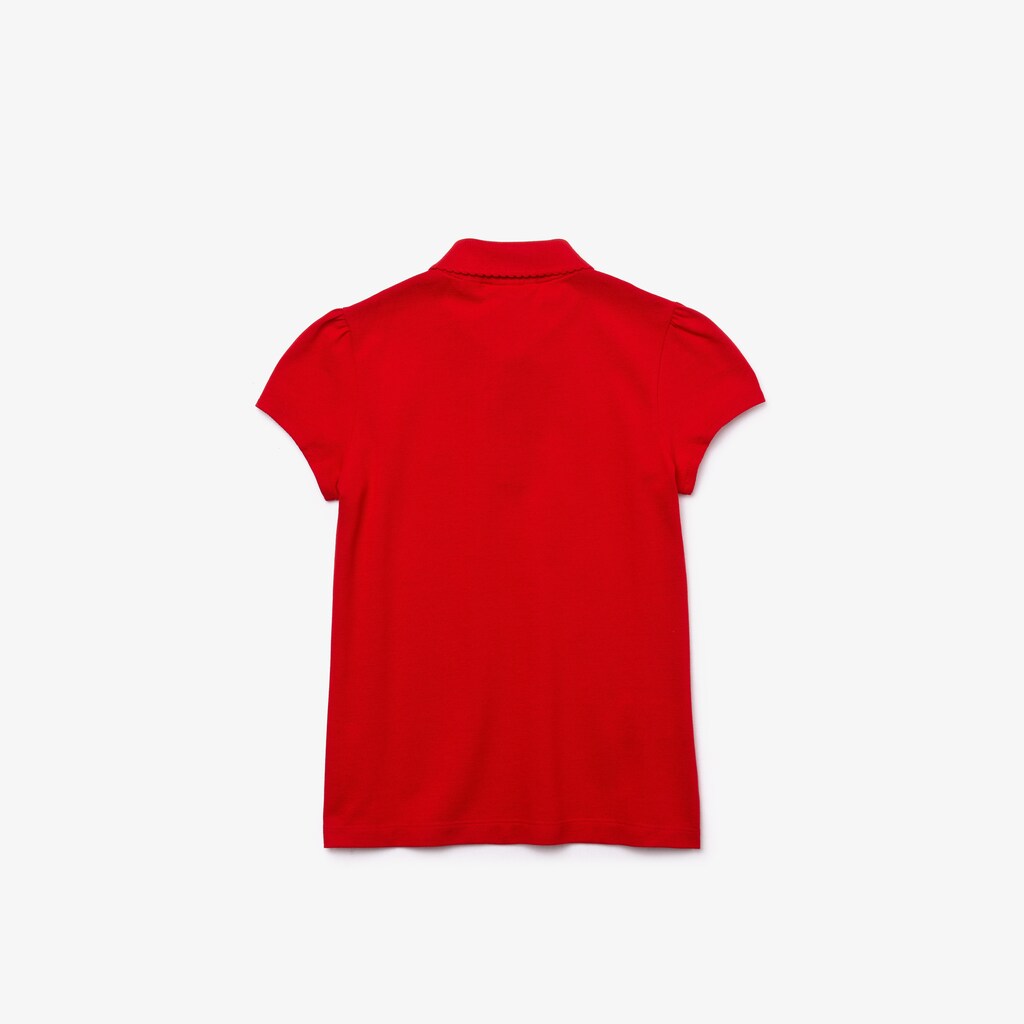 Camisa Polo Lacoste Criança Vermelhas Scalloped Collar Mini Piqué FI3-27702N0