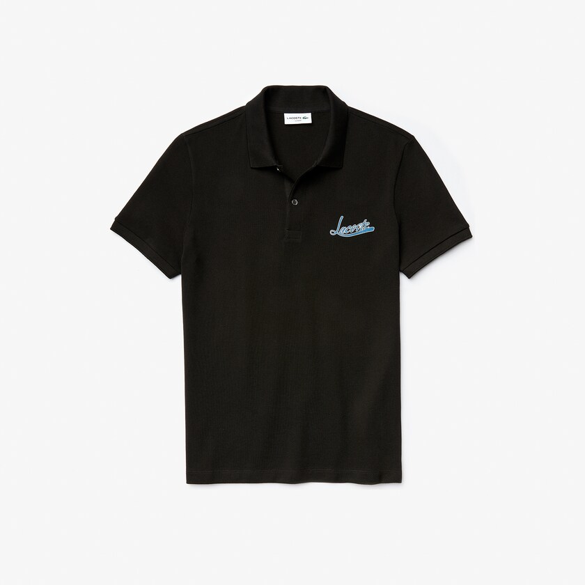 Camisa Polo Lacoste Masculino Pretas Signature Cotton KP8-58725N6