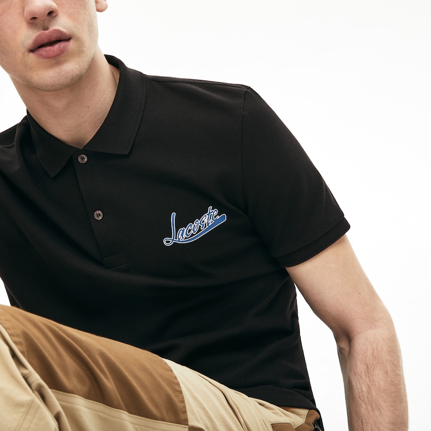 Camisa Polo Lacoste Masculino Pretas Signature Cotton KP8-58725N6