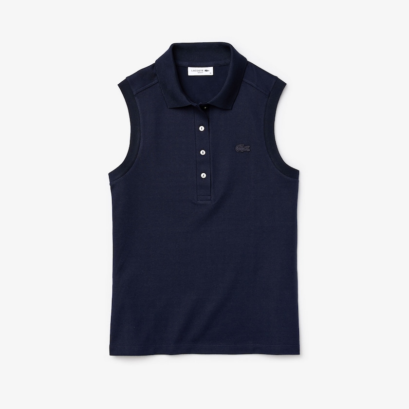 Camisa Polo Lacoste Feminino Azul Marinho Azuis Sleeveless Cotton Piqué IG6-41374X5