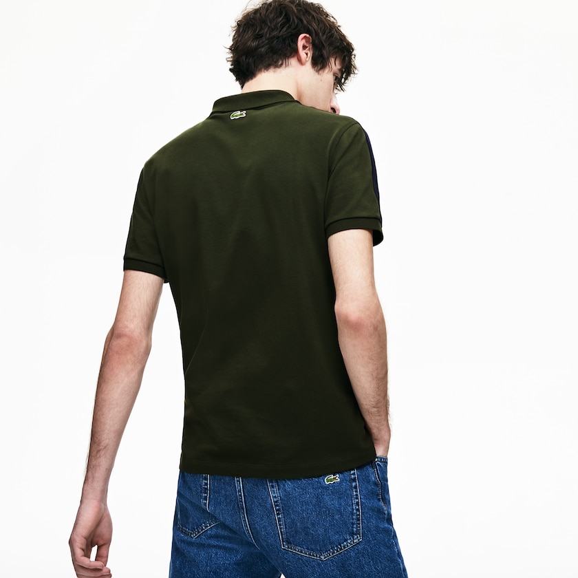 Camisa Polo Lacoste Masculino Caqui Verdes Azul Marinho Azuis Slim Fit Cotton Mini Piqué OM1-82928I2