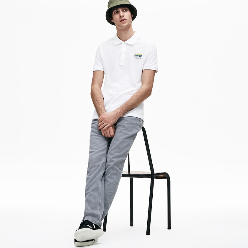 Camisa Polo Lacoste Masculino Branco Slim Fit Cotton Petit Piqué TP1-76727U1