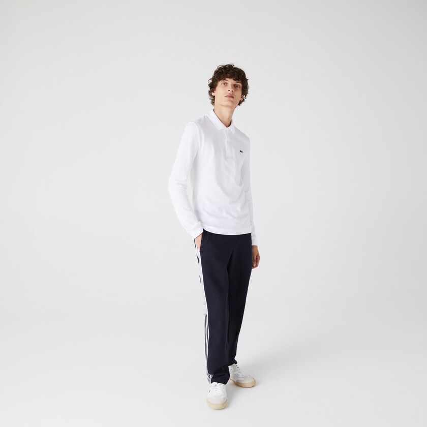 Camisa Polo Lacoste Masculino Branco Slim Fit Petit Piqué NV7-72457Y8