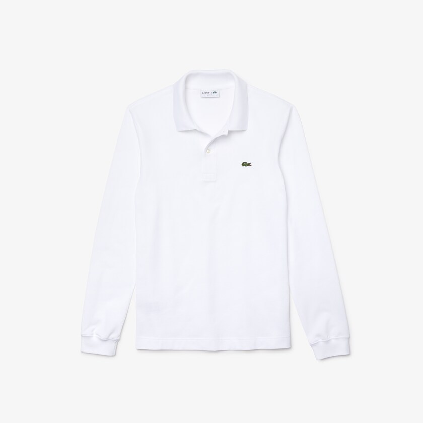 Camisa Polo Lacoste Masculino Branco Slim Fit Petit Piqué NV7-72457Y8