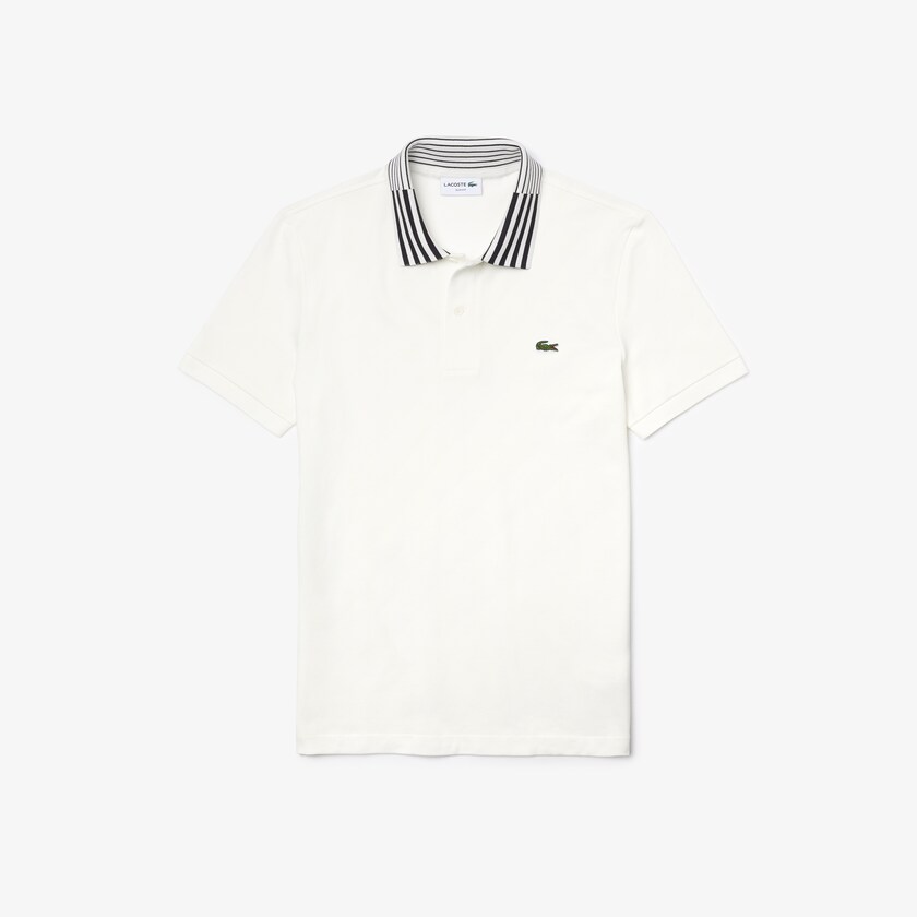 Camisa Polo Lacoste Masculino Branco Slim Fit Stretch Piqué Heritage HS7-86958M8