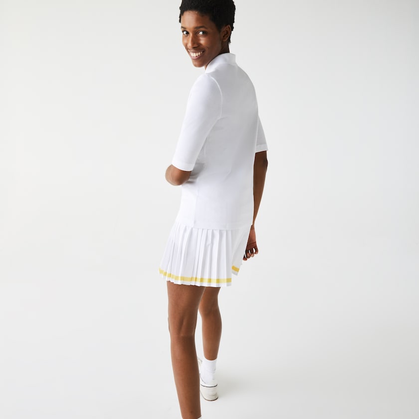 Camisa Polo Lacoste Feminino Branco Slim Fit Supple Cotton ZK8-29952C0