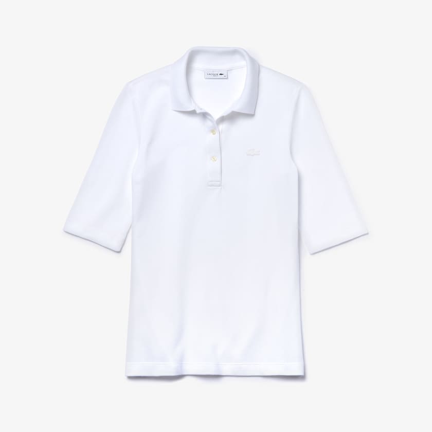 Camisa Polo Lacoste Feminino Branco Slim Fit Supple Cotton ZK8-29952C0