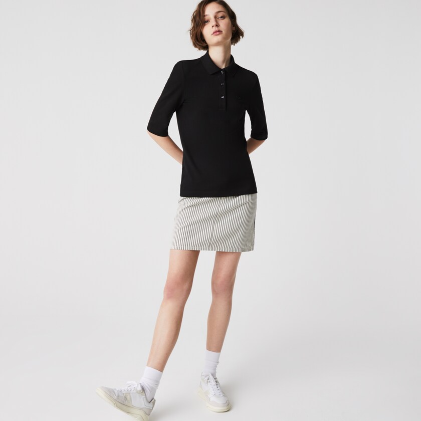 Camisa Polo Lacoste Feminino Pretas Slim Fit Supple Cotton PN4-36993M3