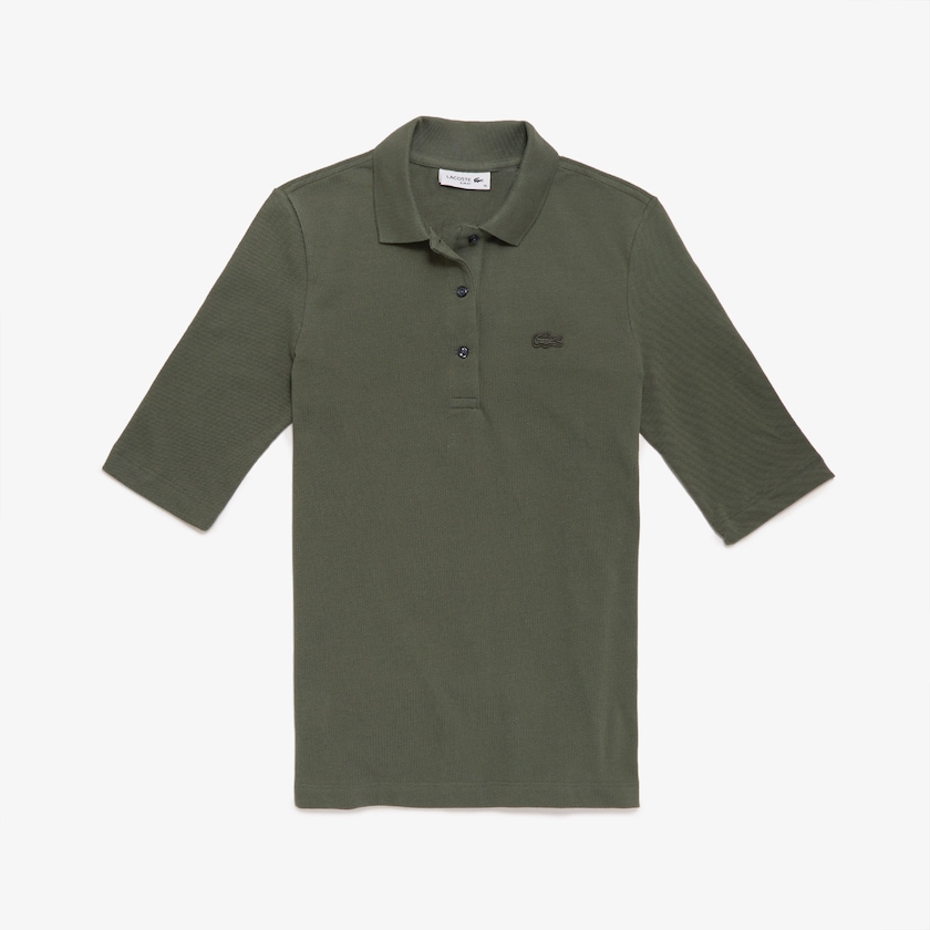 Camisa Polo Lacoste Feminino Caqui Verdes Slim Fit Supple Cotton UT1-57105V5