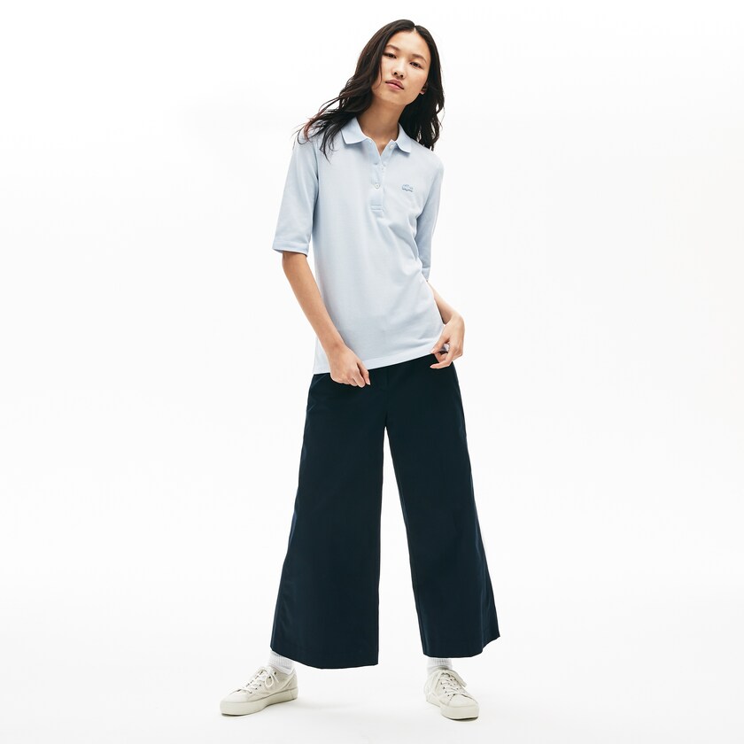 Camisa Polo Lacoste Feminino Luz Azuis Slim Fit Supple Cotton GA6-38333A9