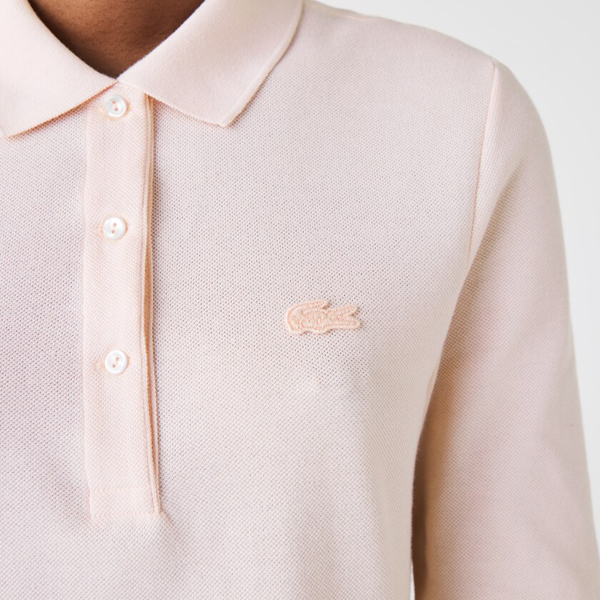 Camisa Polo Lacoste Feminino Luz Rosa Slim Fit Supple Cotton QS4-18021P7
