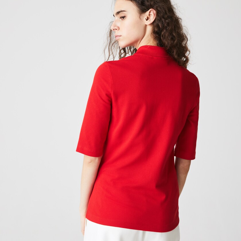 Camisa Polo Lacoste Feminino Vermelhas Slim Fit Supple Cotton TA9-23802O9