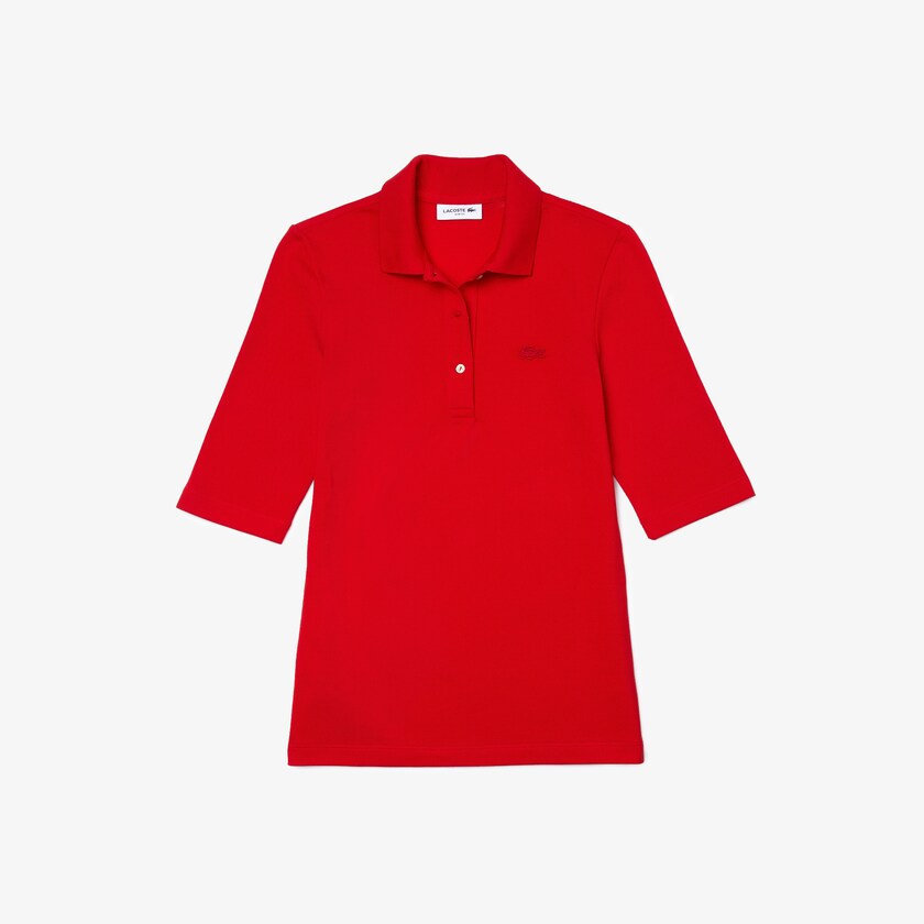 Camisa Polo Lacoste Feminino Vermelhas Slim Fit Supple Cotton TA9-23802O9