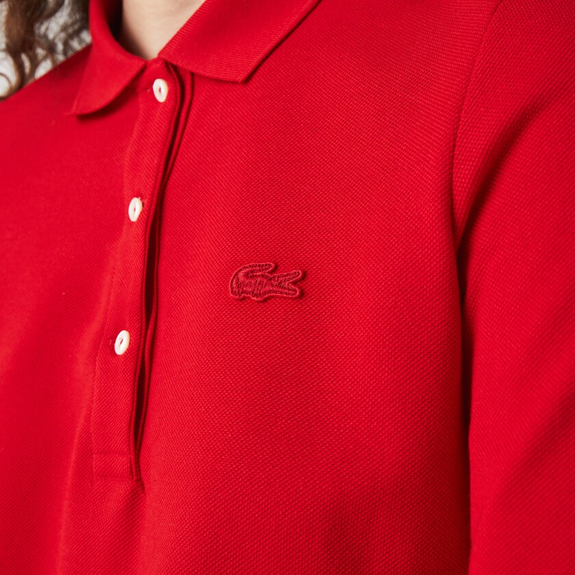 Camisa Polo Lacoste Feminino Vermelhas Slim Fit Supple Cotton TA9-23802O9