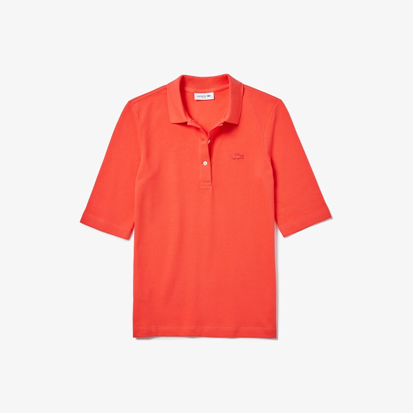 Camisa Polo Lacoste Feminino Vermelhas Slim Fit Supple Cotton ZO5-05780R1