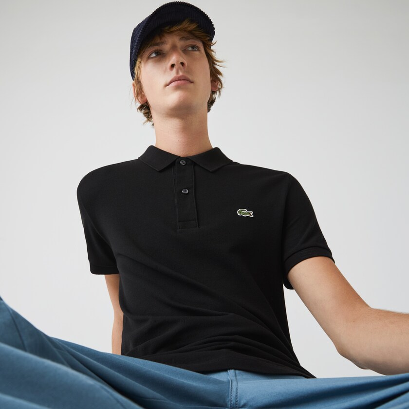 Camisa Polo Lacoste Masculino Pretas Slim Fit in Petit Piqué QD2-80738J0