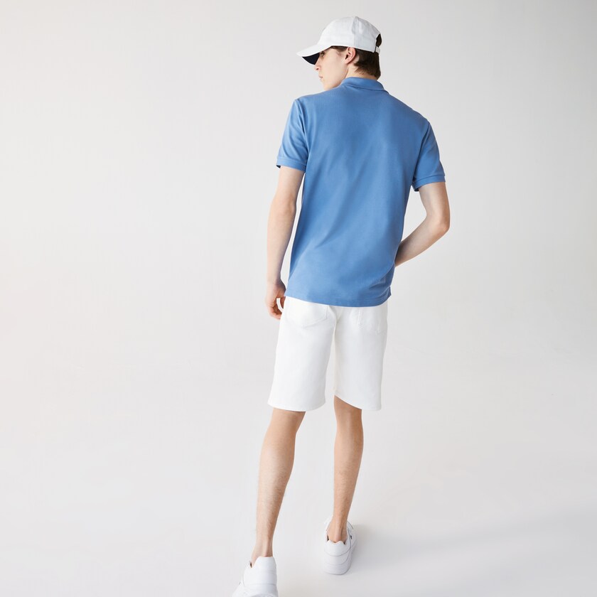 Camisa Polo Lacoste Masculino Azuis Slim Fit in Petit Piqué TE9-13481Y1