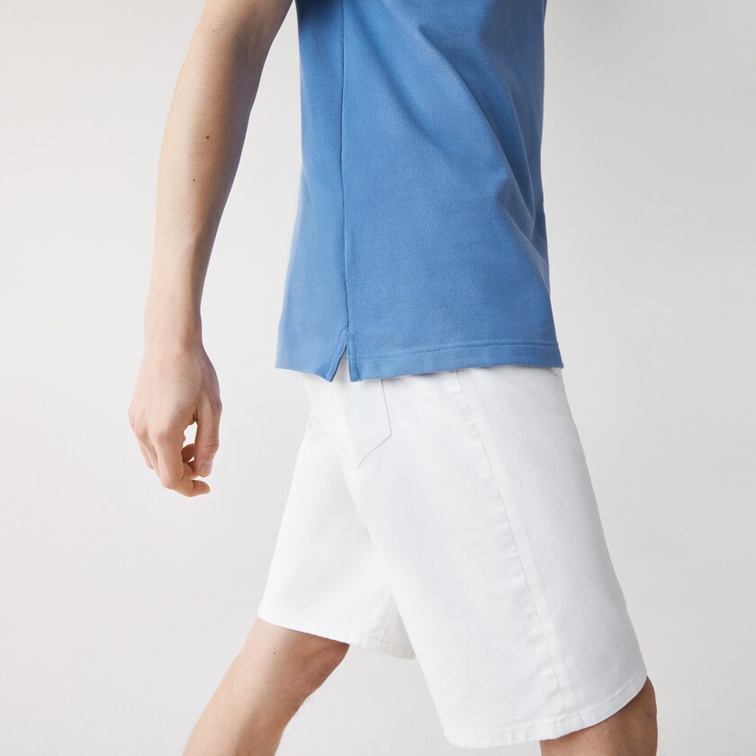 Camisa Polo Lacoste Masculino Azuis Slim Fit in Petit Piqué TE9-13481Y1