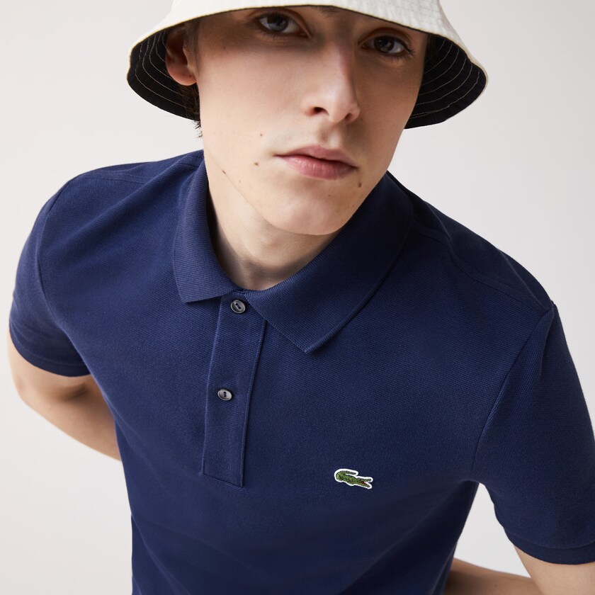 Camisa Polo Lacoste Masculino Azuis Slim Fit in Petit Piqué IG0-52415Q5