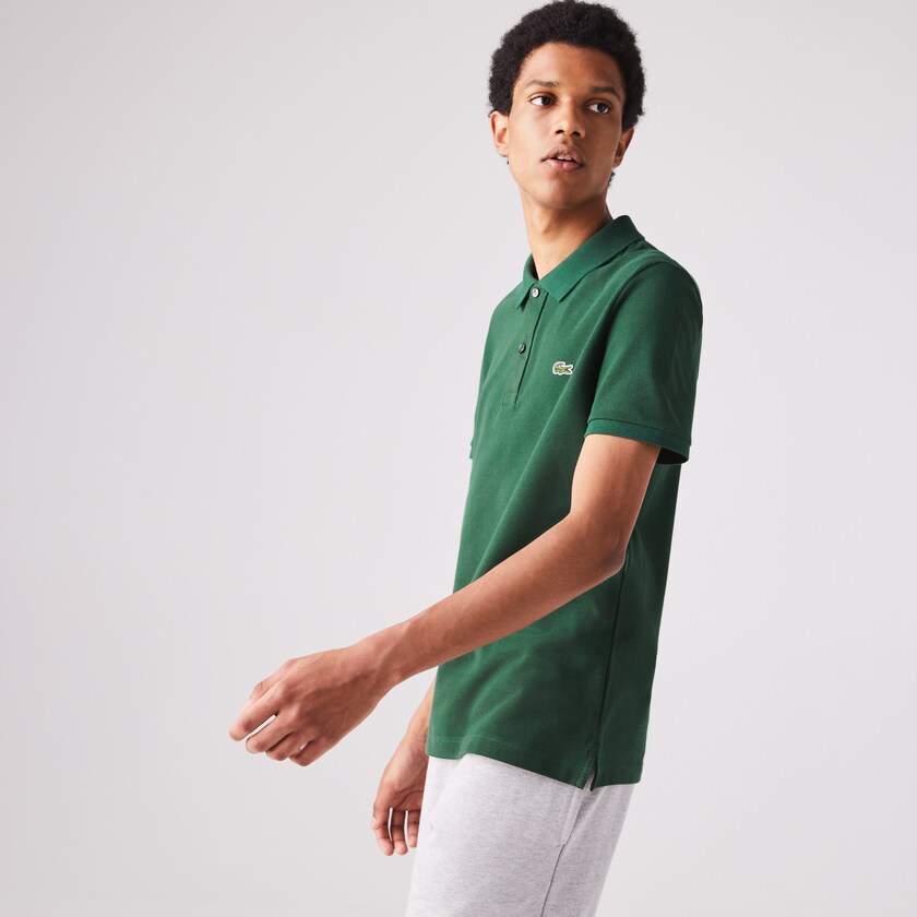 Camisa Polo Lacoste Masculino Verdes Slim Fit in Petit Piqué QR7-07370E1