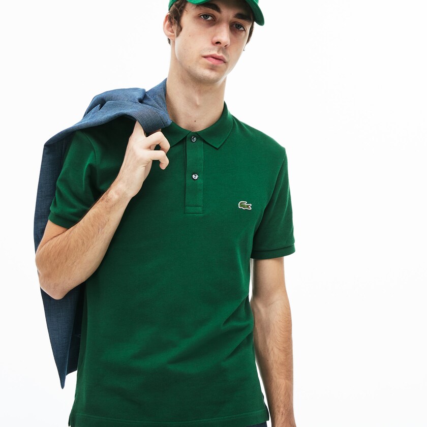 Camisa Polo Lacoste Masculino Verdes Slim Fit in Petit Piqué QR7-07370E1