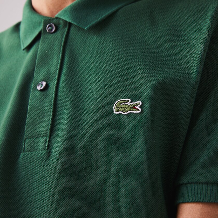 Camisa Polo Lacoste Masculino Verdes Slim Fit in Petit Piqué QR7-07370E1