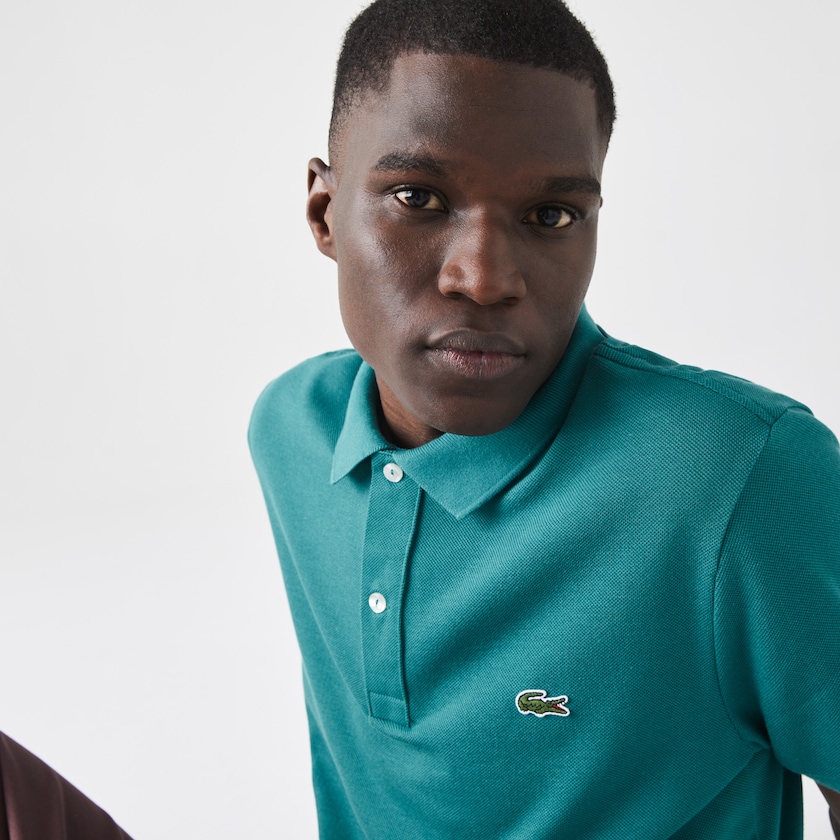 Camisa Polo Lacoste Masculino Verdes Slim Fit in Petit Piqué VA8-43344Y5