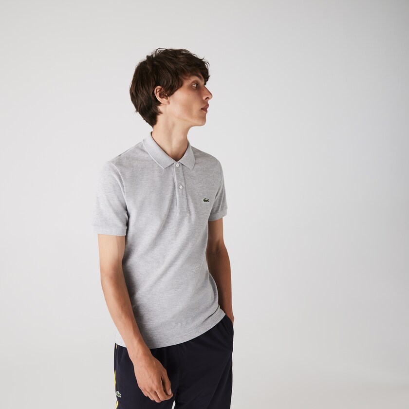 Camisa Polo Lacoste Masculino Cinzentas Slim Fit in Petit Piqué BI4-38573M7