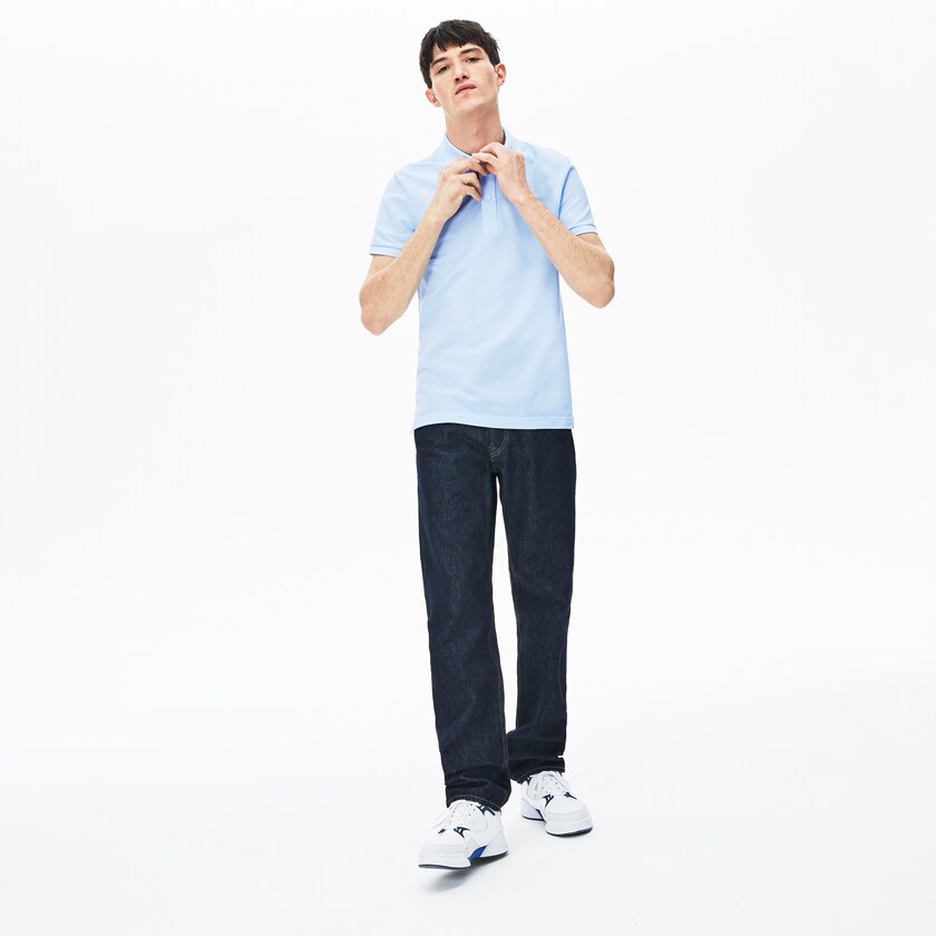 Camisa Polo Lacoste Masculino Luz Azuis Slim Fit in Petit Piqué YI7-43814R3