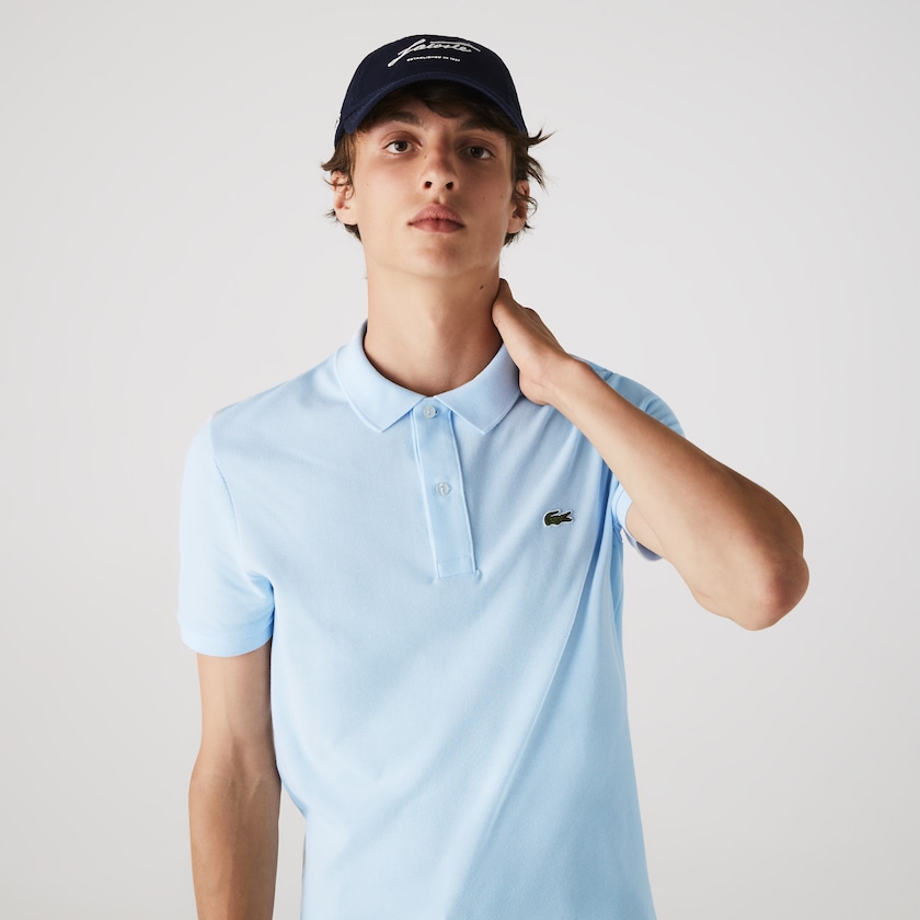 Camisa Polo Lacoste Masculino Luz Azuis Slim Fit in Petit Piqué YI7-43814R3