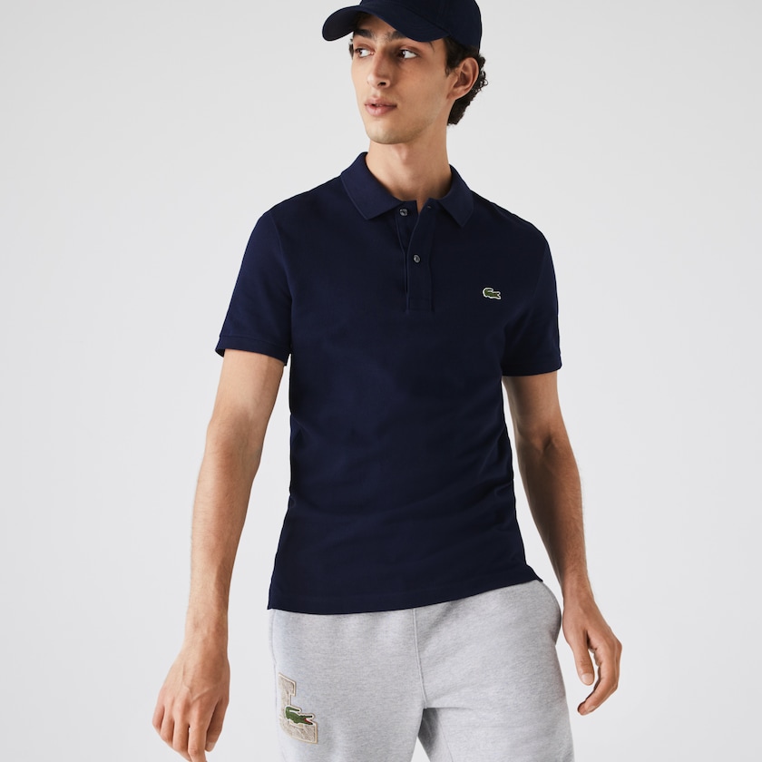 Camisa Polo Lacoste Masculino Azul Marinho Azuis Slim Fit in Petit Piqué UO8-27432X2