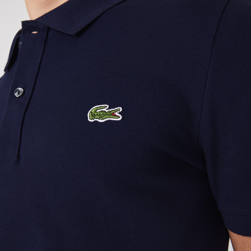 Camisa Polo Lacoste Masculino Azul Marinho Azuis Slim Fit in Petit Piqué UO8-27432X2