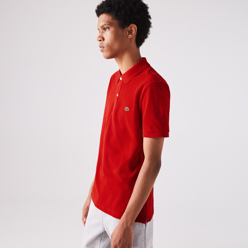Camisa Polo Lacoste Masculino Vermelhas Slim Fit in Petit Piqué KR2-11121U7