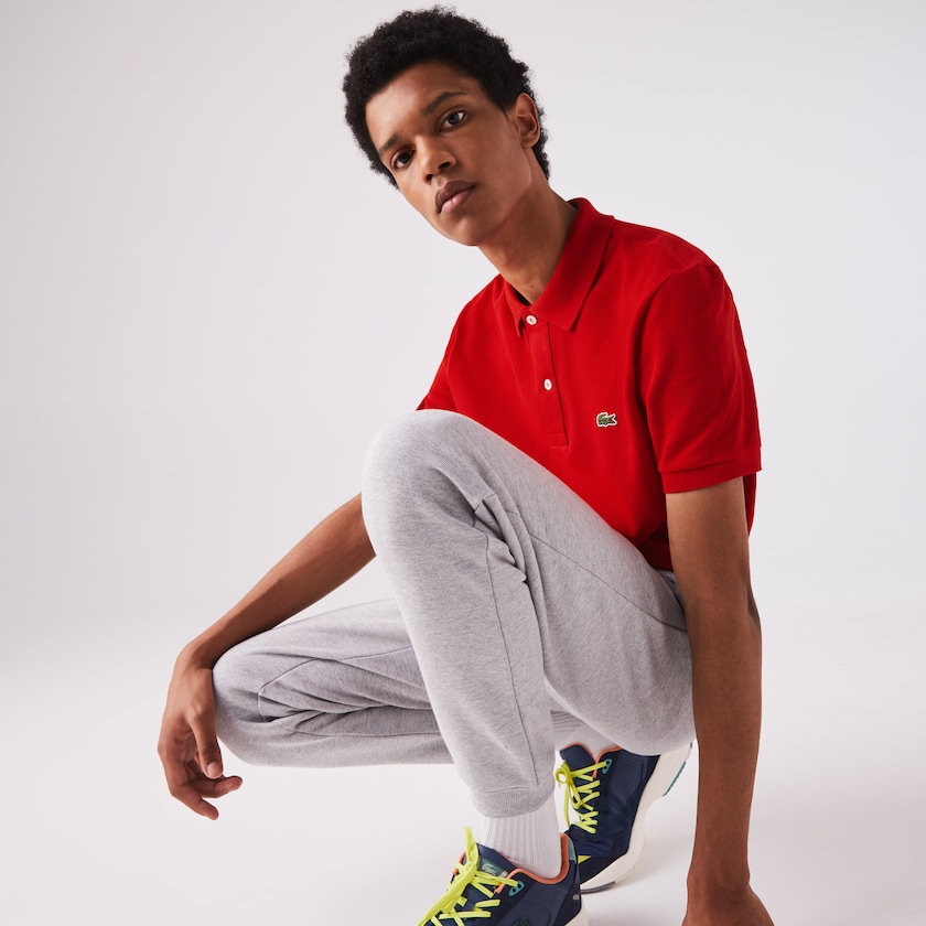 Camisa Polo Lacoste Masculino Vermelhas Slim Fit in Petit Piqué KR2-11121U7