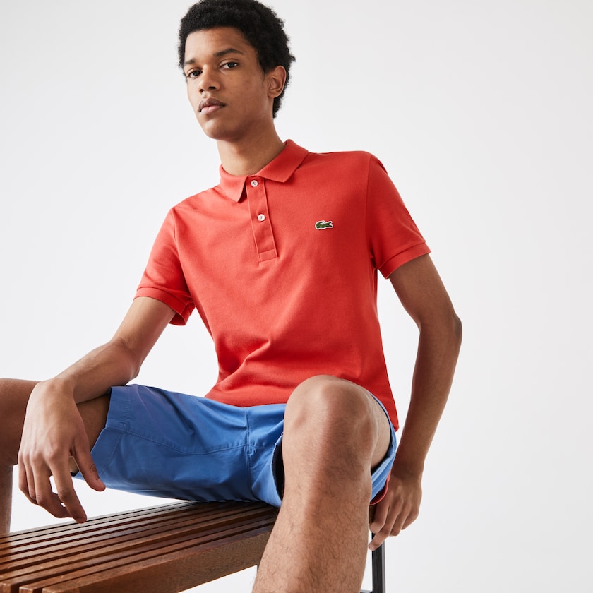Camisa Polo Lacoste Masculino Vermelhas Slim Fit in Petit Piqué LY5-12391B0