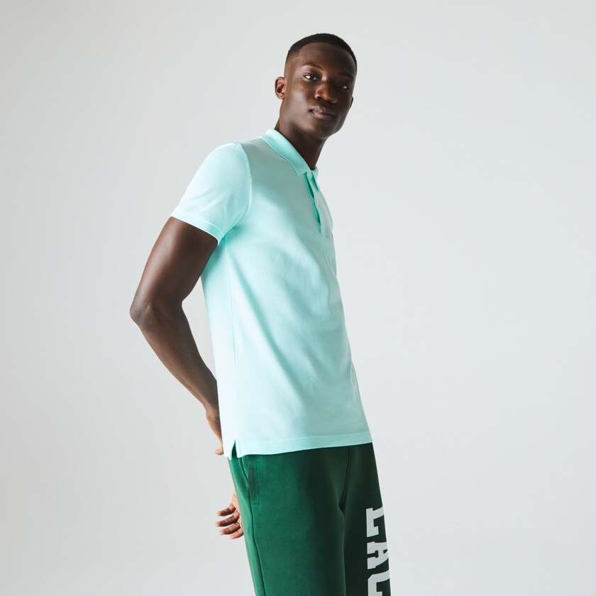 Camisa Polo Lacoste Masculino Turquesa Slim Fit in Petit Piqué SH9-51065W5
