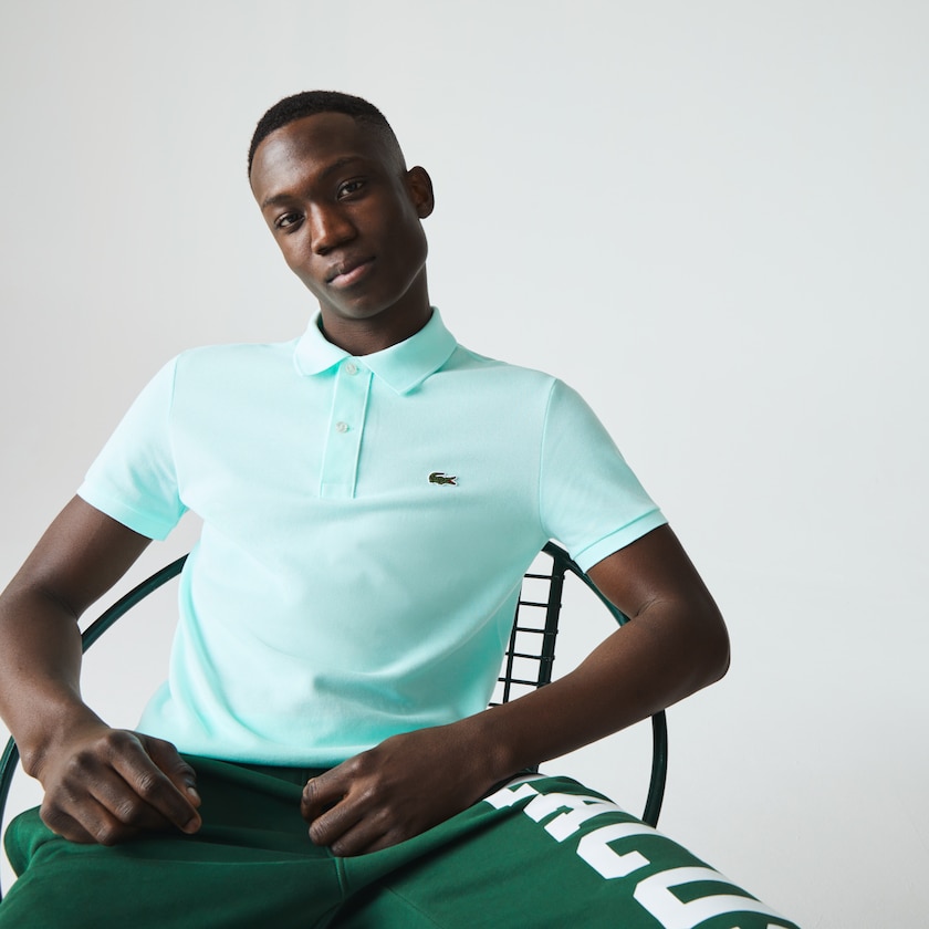 Camisa Polo Lacoste Masculino Turquesa Slim Fit in Petit Piqué SH9-51065W5